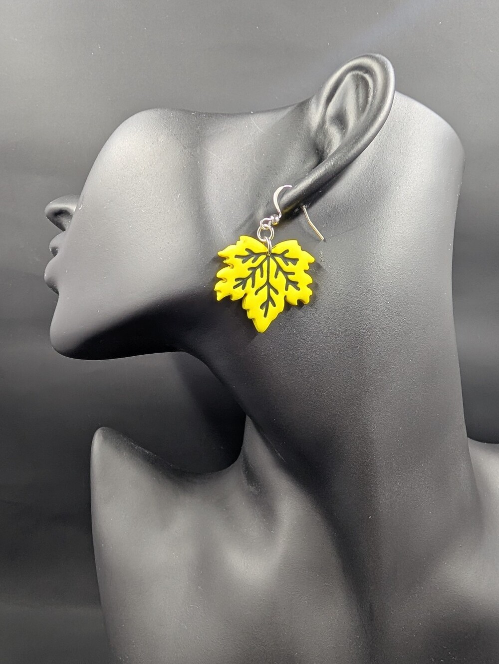 Yellow Leaf Dangle Earrings